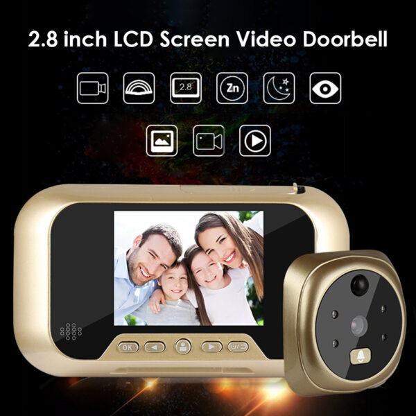 2.8 Inch Infrared Night Vision Camera Video Intelligent Electronic Peephole Visual Peephole Doorbell - Image 5