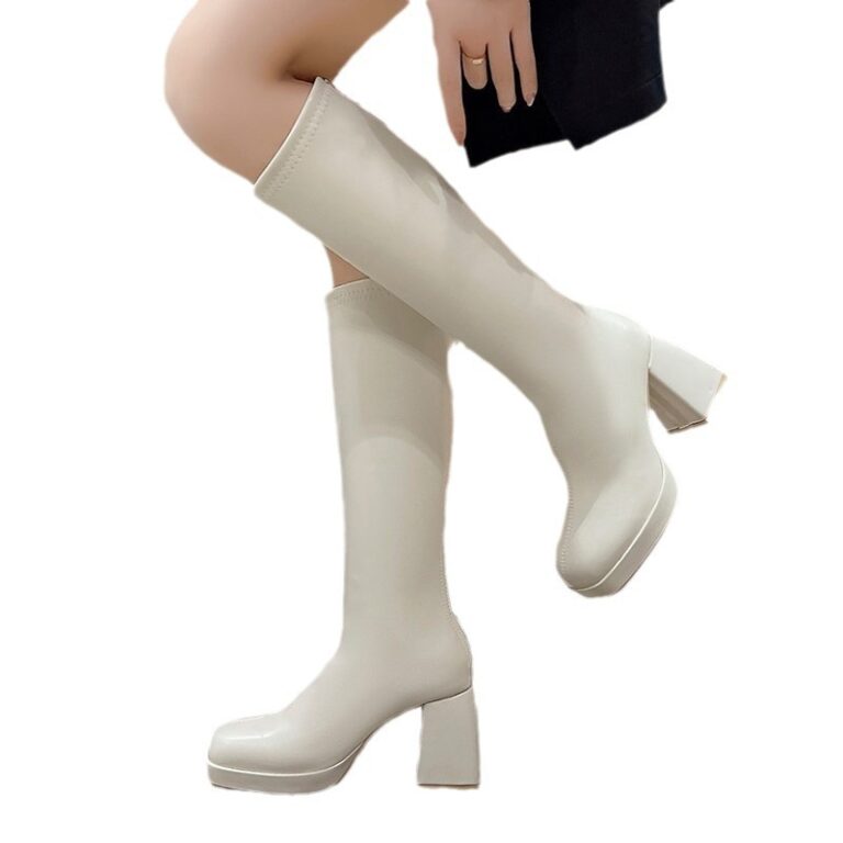 Plus Size Long Tube Rear Zipper Martin Boots - Image 4