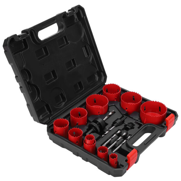 17Pcs BiMetal Hole Saw Set Red High Speed Steel Woodworking Holes Opener Drilling Tools - Image 7