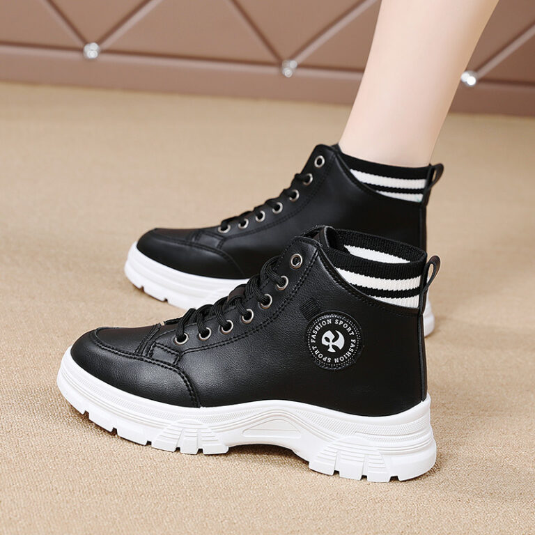 Fall High Top Sneakers White Internet Celebrity Student Casual Shoes - Image 4