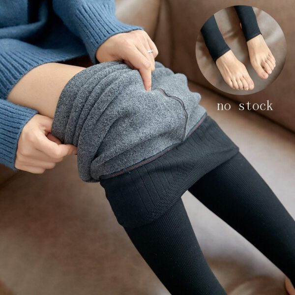 High Waist Stripes Leggings Winter Warm Thick High Stretch Imitation-cashmere Trousers Skinny Fitness Woman Pants - Image 5