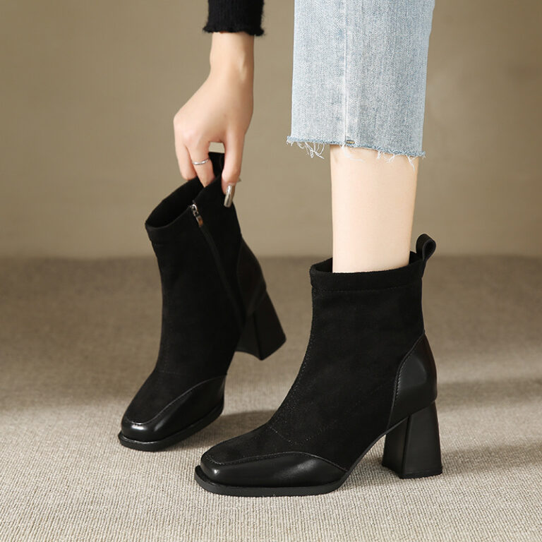 Fat Feet British Style Chunky Heel Booties - Image 5