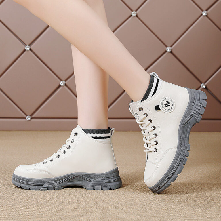 Fall High Top Sneakers White Internet Celebrity Student Casual Shoes - Image 3