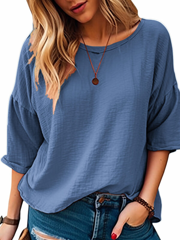 Fashion Women's Wear Comfortable Three-quarter-length-sleeved T-shirt - Image 7