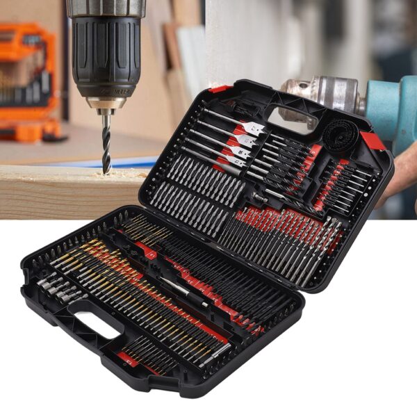 246PCS Multifunctional Combination Drill Bit Screw Bits Set Kit with Black Plastic Box - Image 5