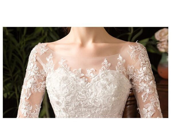 Primary Wedding Dress Long Sleeve French Style - Image 2