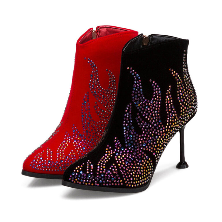 Mixed-Blood Pointed Fancy Diamond Party Boots - Image 6