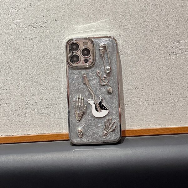 Cement Gray Metal Guitar Electroplating Protective Cover Phone Case - Image 6