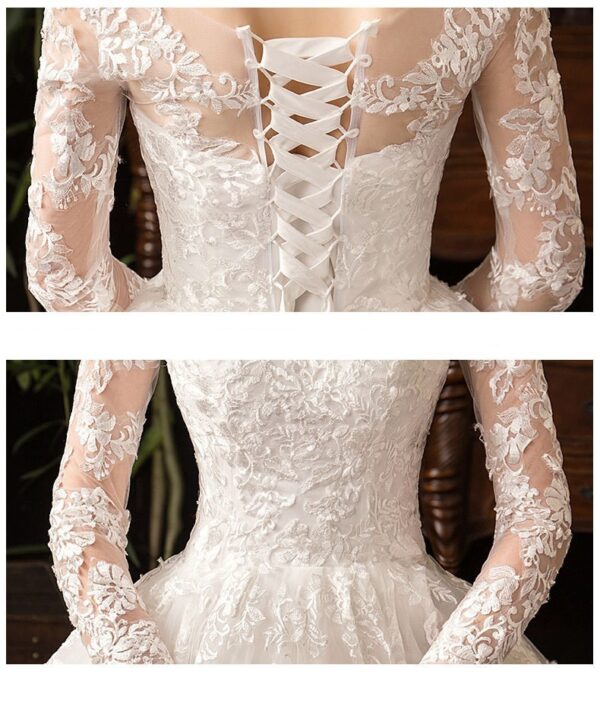 Primary Wedding Dress Long Sleeve French Style - Image 7