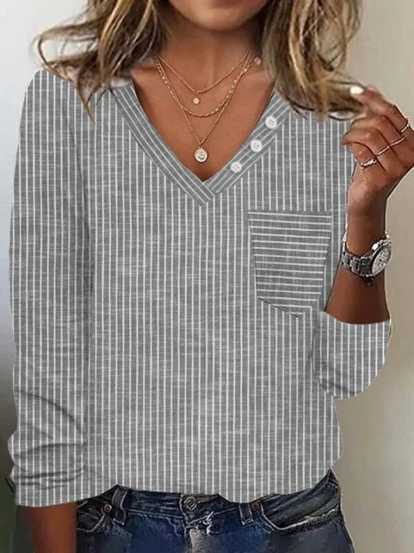 Women's Fashion Striped Casual T-shirt Top - Image 10