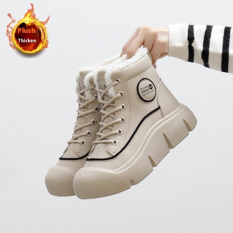 Women's High-top Velvet Warm Cotton Shoes Platform Snow Boots - Image 5