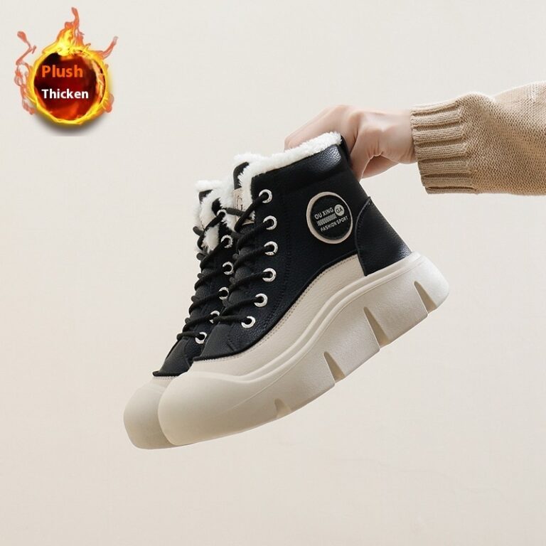 Women's High-top Velvet Warm Cotton Shoes Platform Snow Boots - Image 7