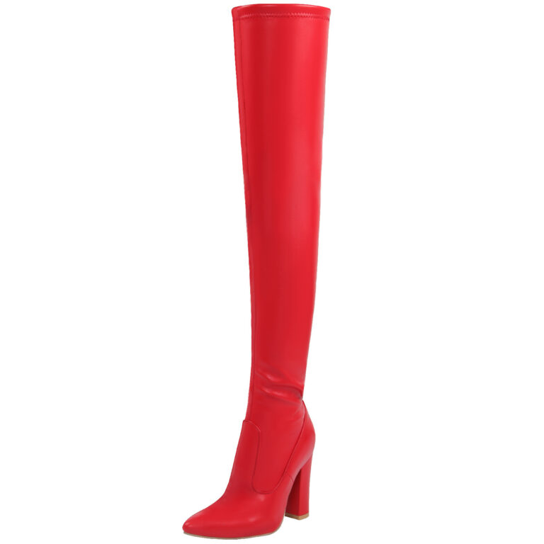 Winter NewSolid Color Pointed Thick High Heel Over-the-knee Boots - Image 3