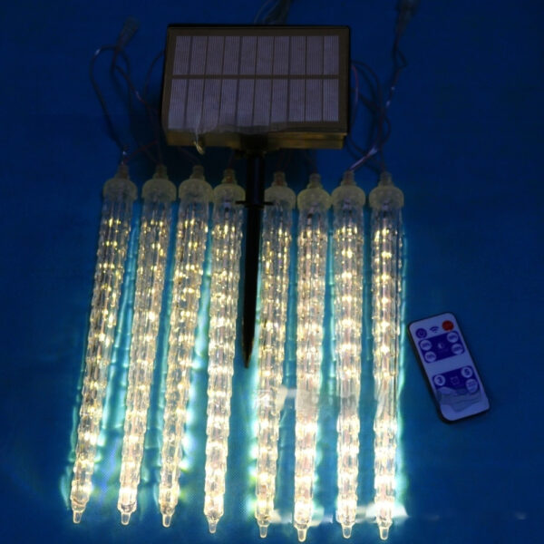 LED Ice Cone Shaped Meteor Shower Solar Christmas Ornamental Festoon Lamp - Image 6