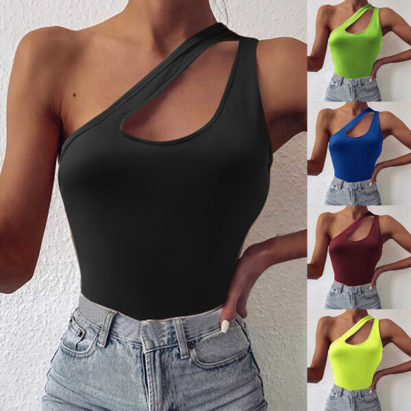 Women's Top Irregular Shoulder Personality Vest