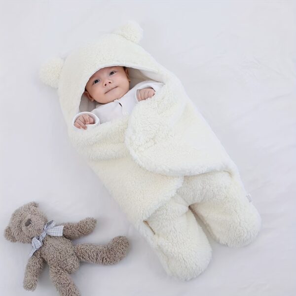 Winter Baby Sleeping Bag Bear Nap Printed Sleeping Bag, Suitable For Babies Aged 0-10 Months, Soft Nap Mat With Removable Pillow - Image 3