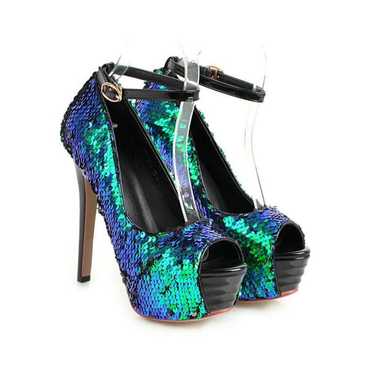 Super high heel sequined high heels - Image 3