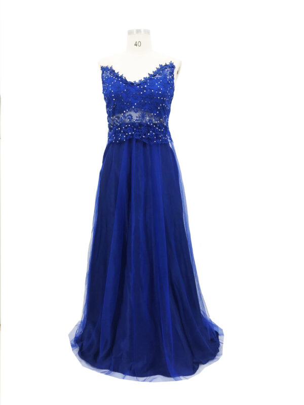 Dress Backless Beaded Ball Elegant Long Dress Blue Chiffon Dress Spot - Image 4