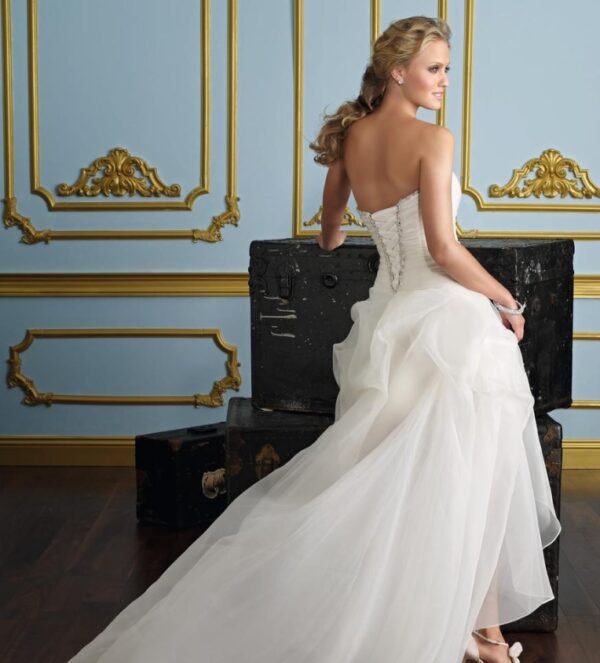 Short and long long tube top sweet European and American foreign trade wedding dress - Image 2