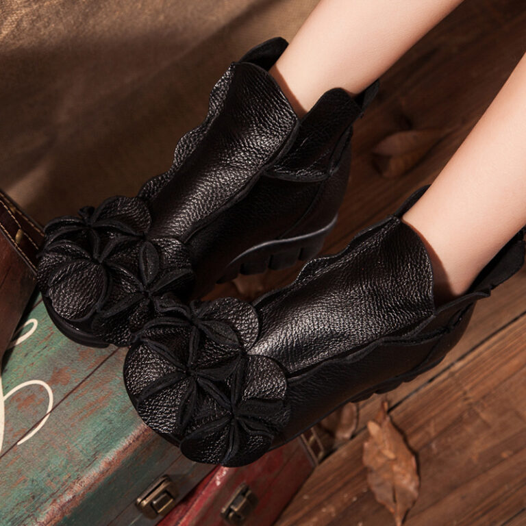 Women's flat casual leather boots - Image 7