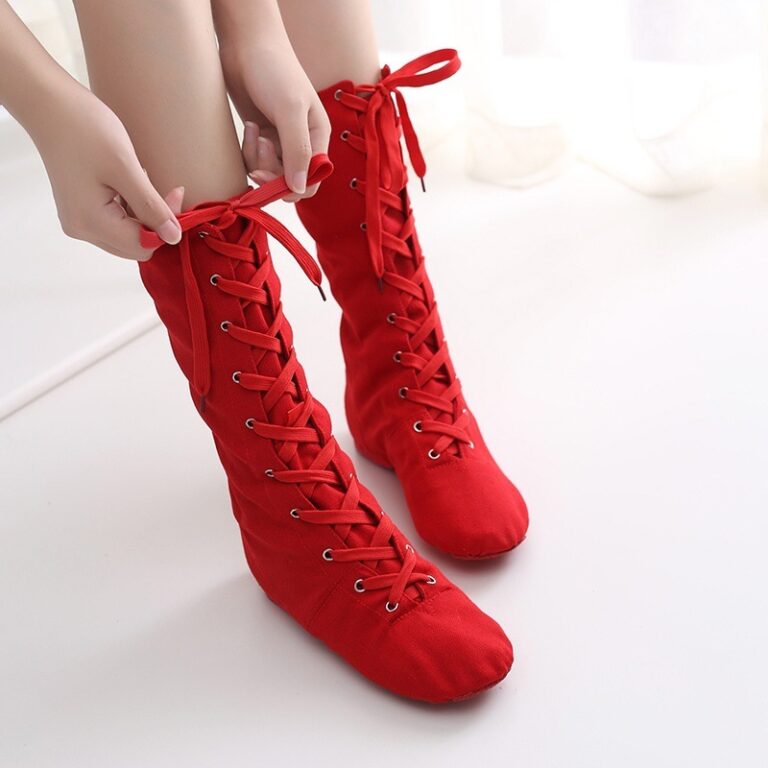 High Top Lengthened Adult Canvas Jazz Boots Soft Sole - Image 4