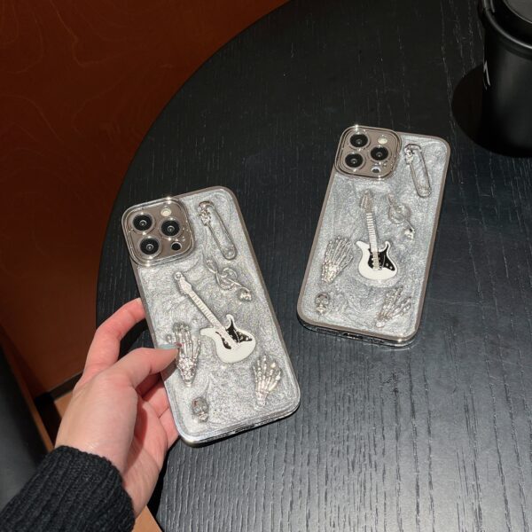 Cement Gray Metal Guitar Electroplating Protective Cover Phone Case