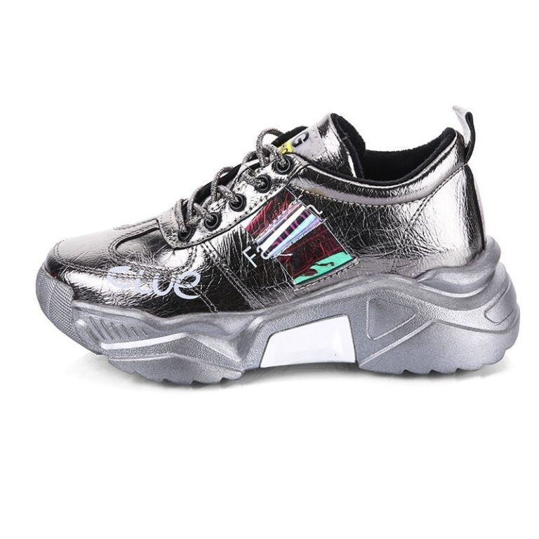 Tendon Sole Women's Shoes Patent Leather Platform Single Shoes Platform Sneakers - Image 10