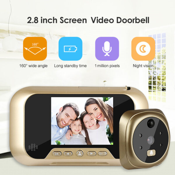 2.8 Inch Infrared Night Vision Camera Video Intelligent Electronic Peephole Visual Peephole Doorbell - Image 4