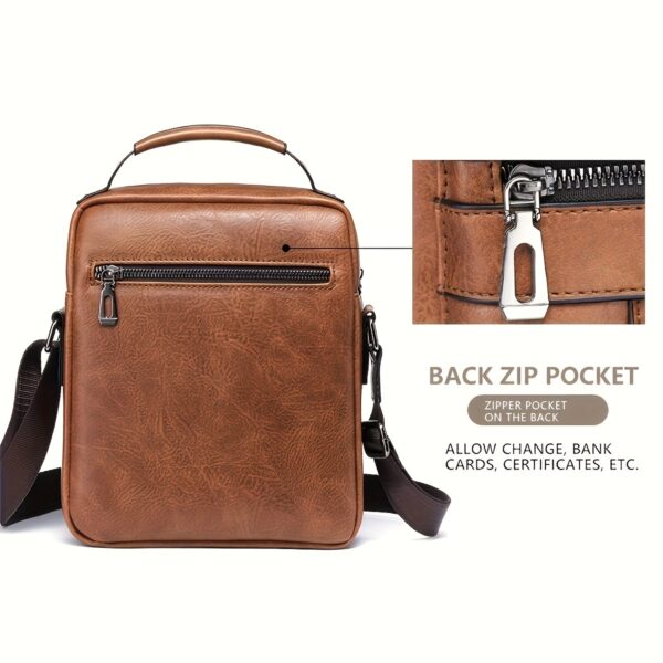 Men's New Shoulder Bag, Crossbody Bag For Men Messenger Bag Handbag, PU Leather Purse Messenger Crossbody Bags Casual New Product With Card Bag, PU Material With Card Holder Wallet - Image 5