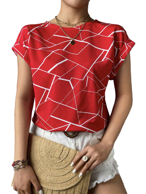 Short Sleeve Women's Printed Wear Fashion Round Neck - Image 6