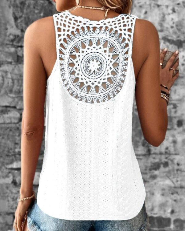 Women's Back Hollow Lace T-shirt - Image 9