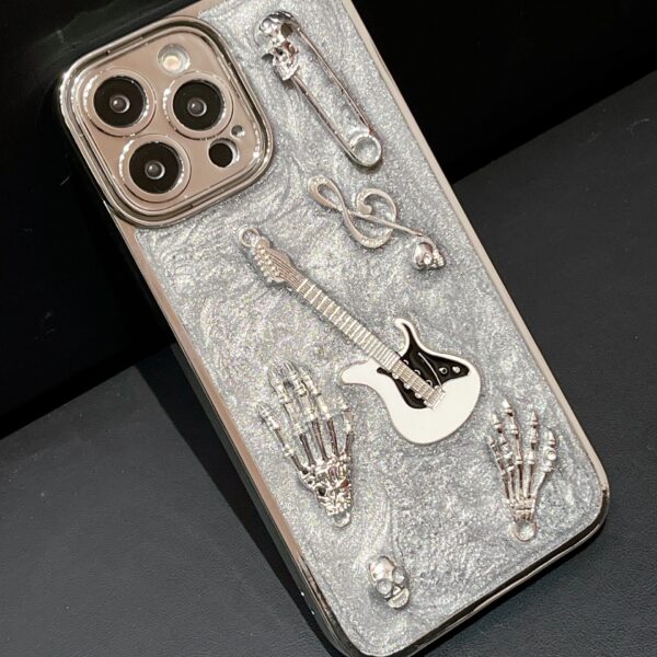 Cement Gray Metal Guitar Electroplating Protective Cover Phone Case - Image 8