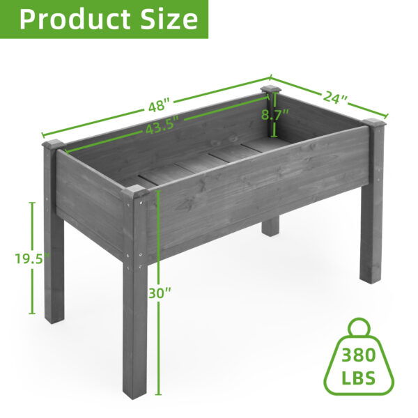 Elevated Garden Bed With Legs, Elevated Wooden Planters For Outdoor Plants - Image 4