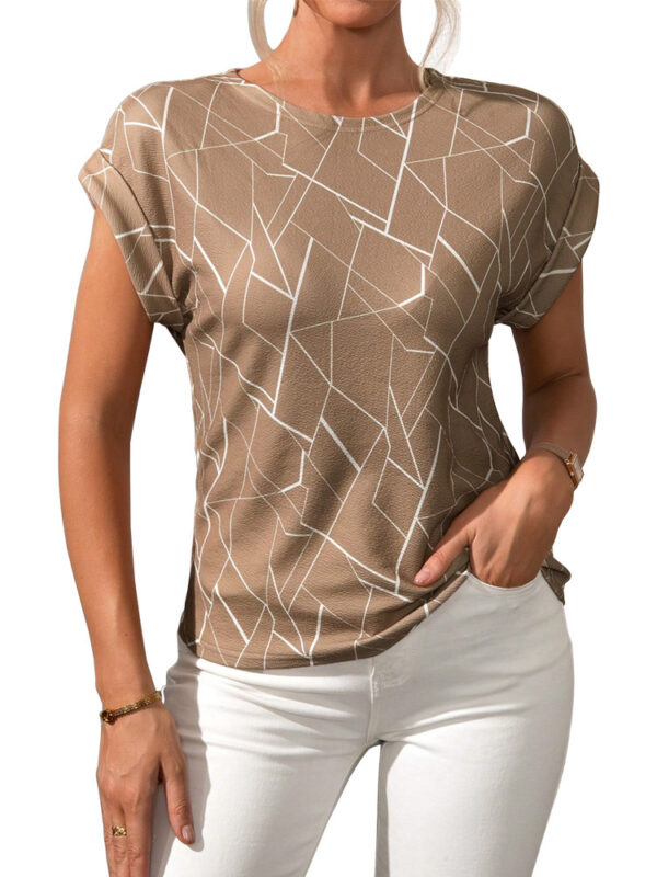 Short Sleeve Women's Printed Wear Fashion Round Neck - Image 9