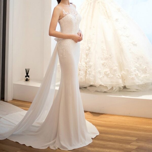 Mid-waist Dream See-through Super Fairy Light Wedding Dress - Image 2