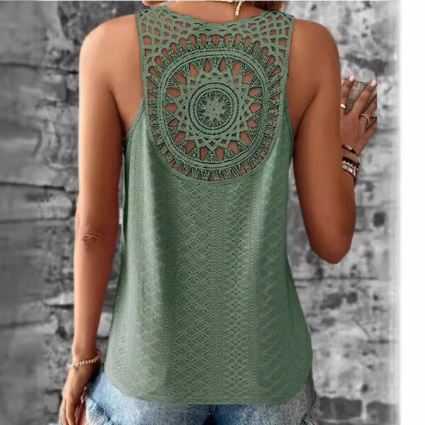 Women's Back Hollow Lace T-shirt - Image 2