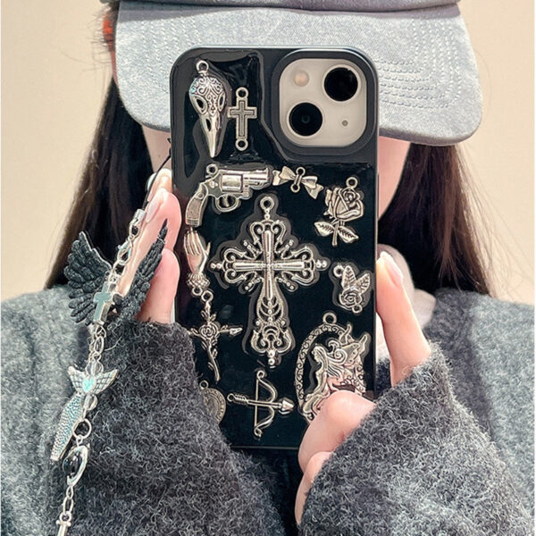 Ins Retro Dark Wind Epoxy Cross Phone Case