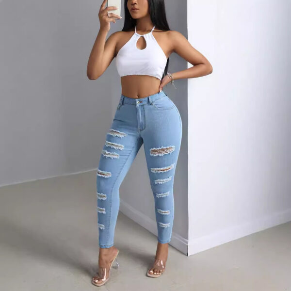 Fashion Personality Women's Ripped Jeans Trousers - Image 4