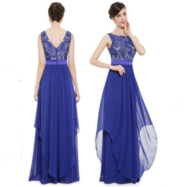 Lace spliced chiffon dress - Image 7