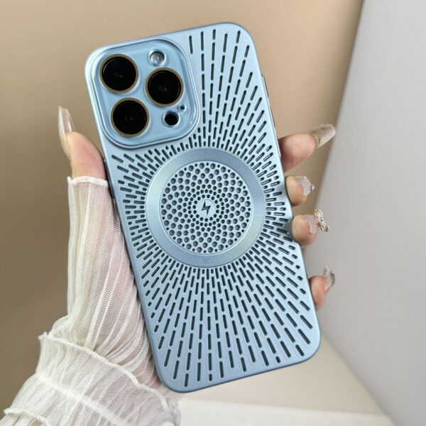 Phone Case Breathable Heat Dissipation Network Shell Magnetic Charging Skin Feeling Protective Cover - Image 8