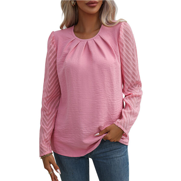 Chiffon Sheer Long Sleeve Temperament Shirt - Image 6