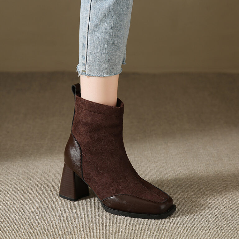 Fat Feet British Style Chunky Heel Booties - Image 2