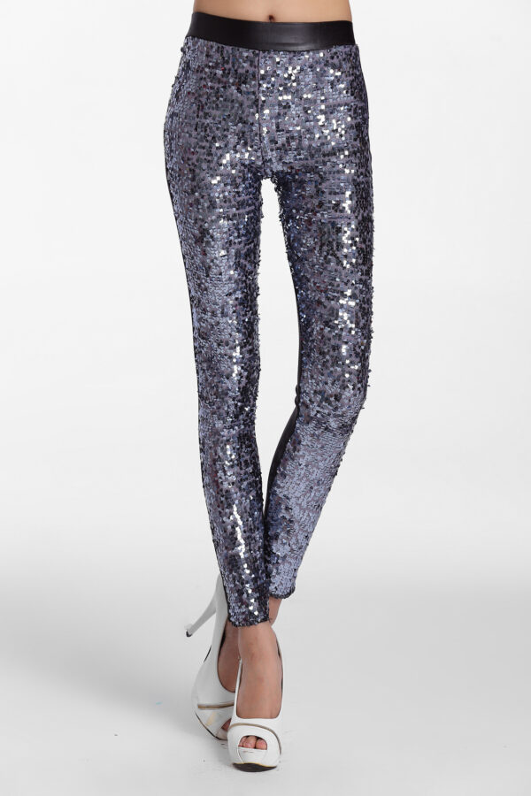 High Elastic Large Size Sequined Leggings - Image 6