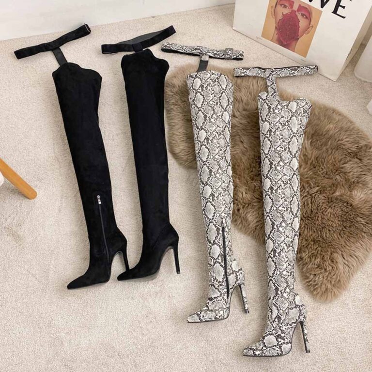 Stiletto Heel Pointed Toe Over-the-knee Pants Boots - Image 4