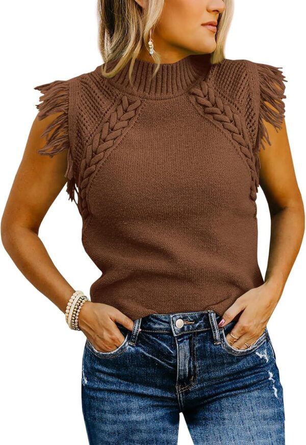 Casual Weaving Sleeveless Sweater Vest - Image 9