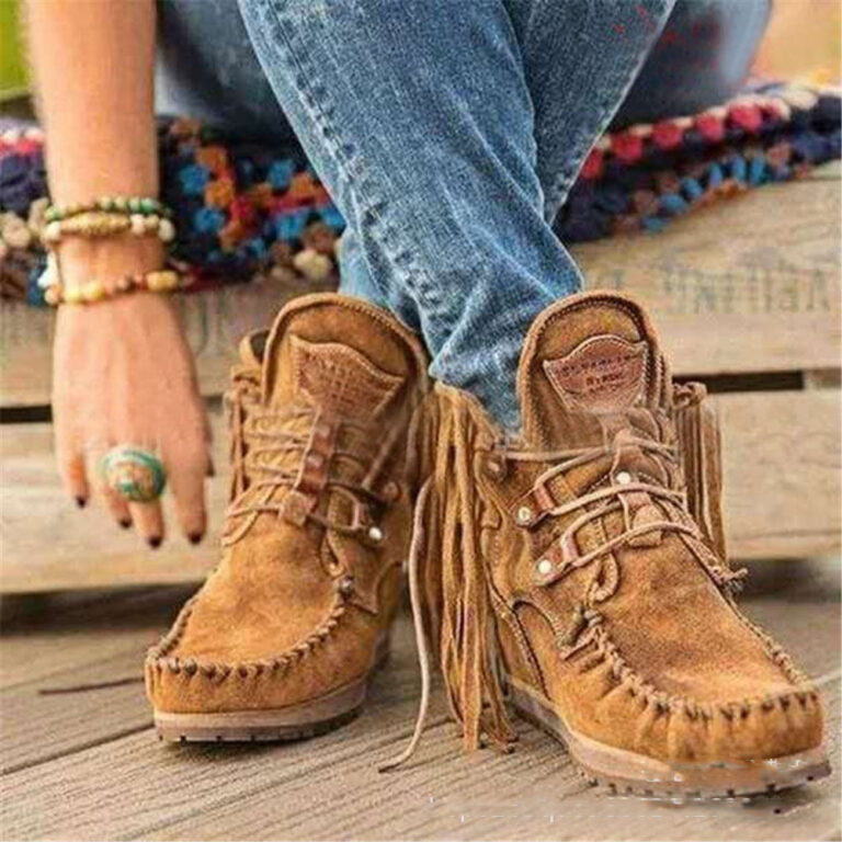 Fashion Simple Ladies Fringed Short Boots - Image 5