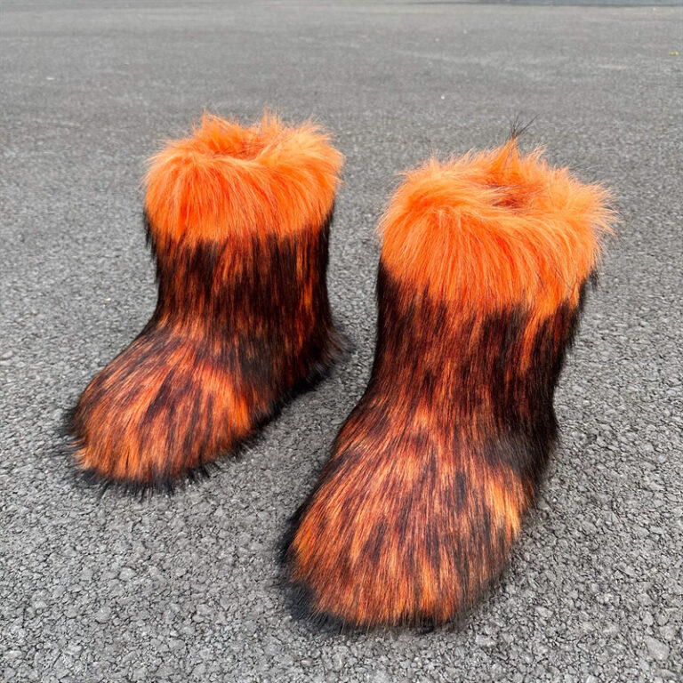 Raccoon Fur Plush Snow Boots - Image 9