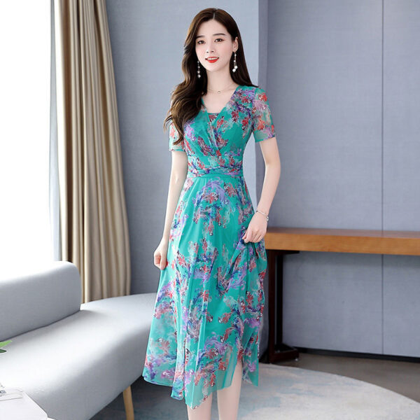 Long Slimming Chiffon Dress - Image 6