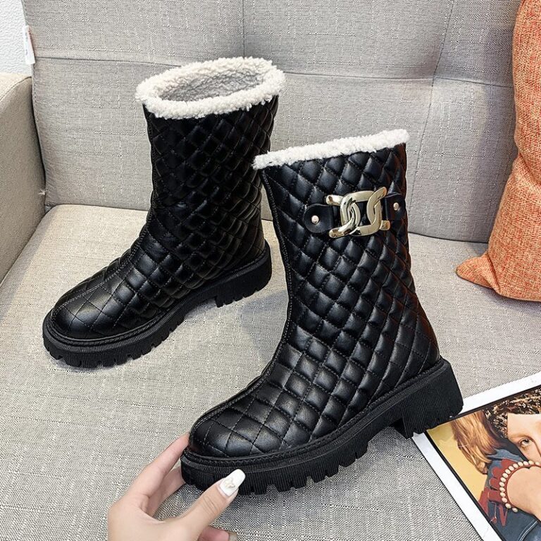 Fashion Trend Casual Flat Heel Mid-tube Boots Platform