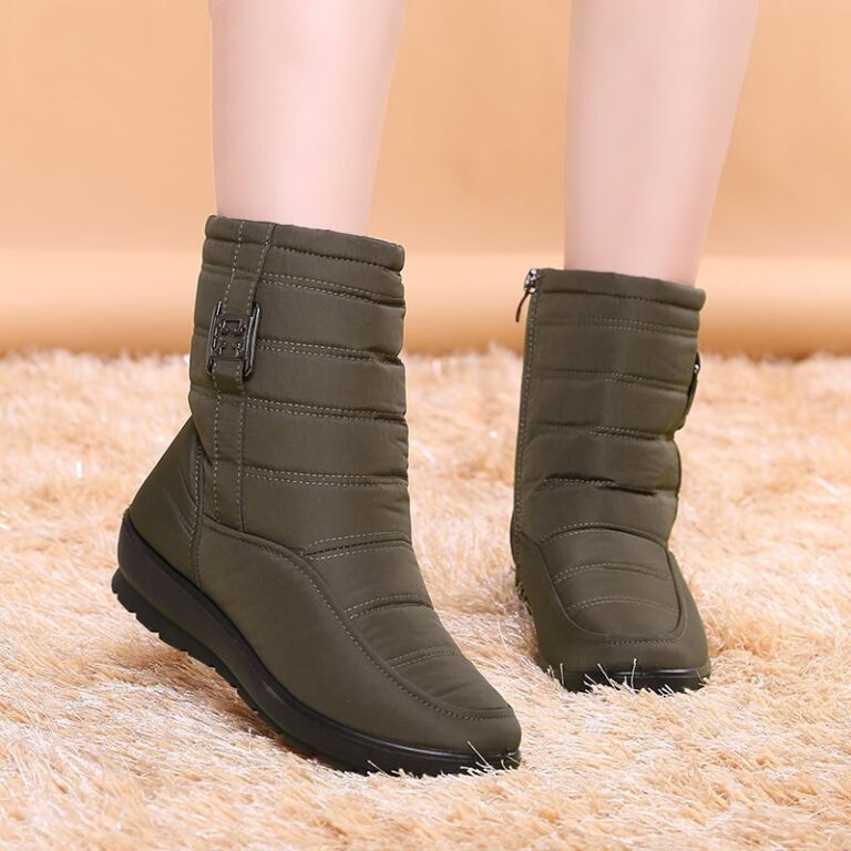 Women's flat-bottomed plus size warm snow boots - Image 3